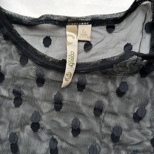 Comfy USA sheer mesh dot top